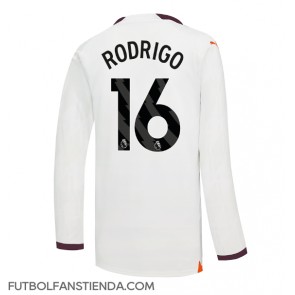 Manchester City Rodri Hernandez #16 Segunda Equipación 2023-24 Manga Larga